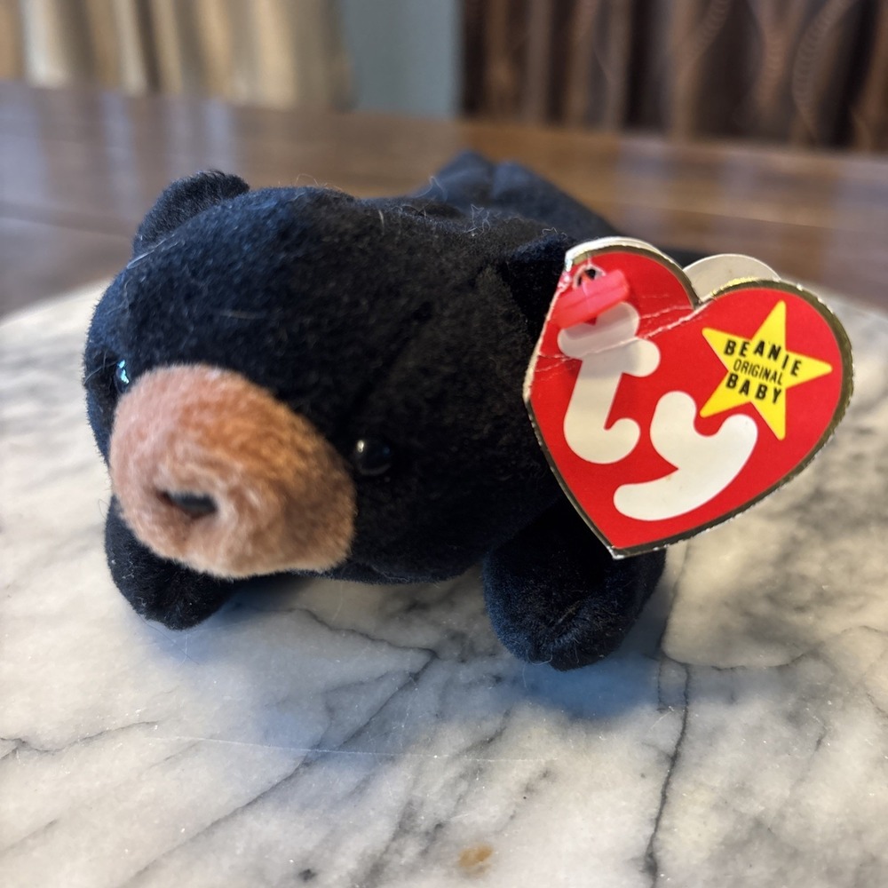 VTG 1994 Ty Beanie Baby Blackie the Bear Retired